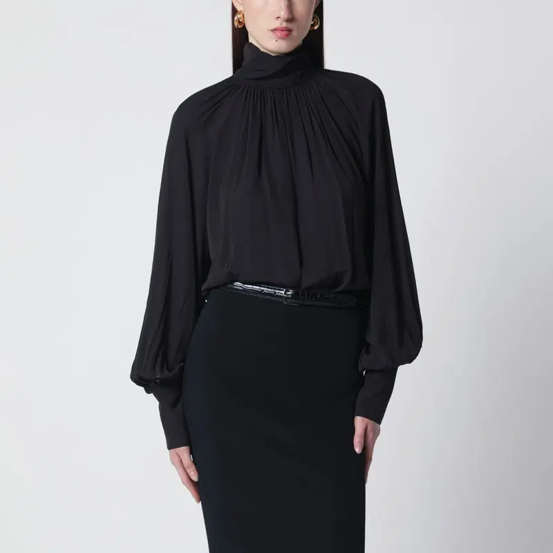 Black Anne Viscose Blouse - Anine Bing