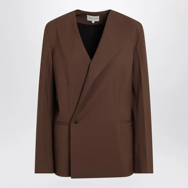 Brown Double-Breasted Wool Jacket