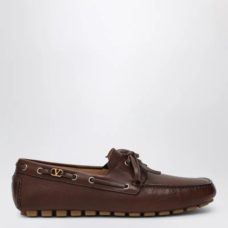 Brown Leather Moccasin Driver Fantaway - Valentino Garavani
