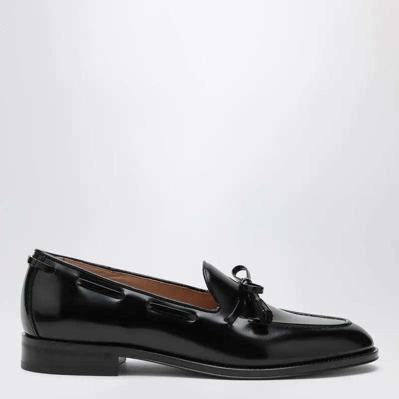 Bowshire Loafers In Black Glossy Calfskin - Valentino Garavani