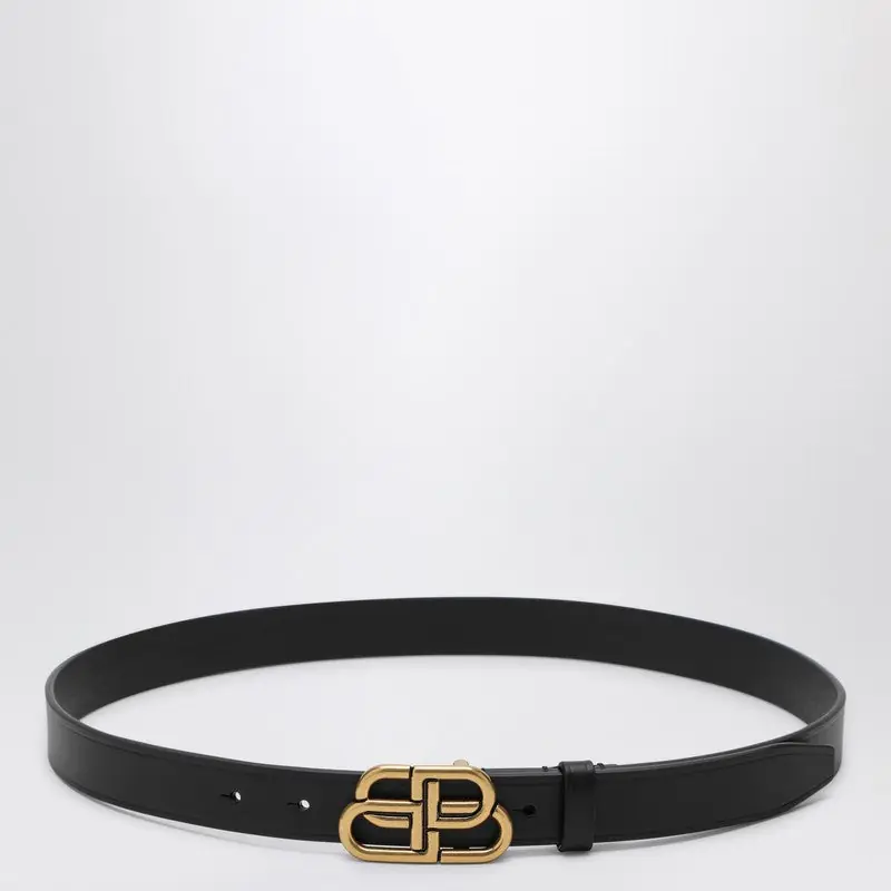 Black Leather Bb Belt - Balenciaga