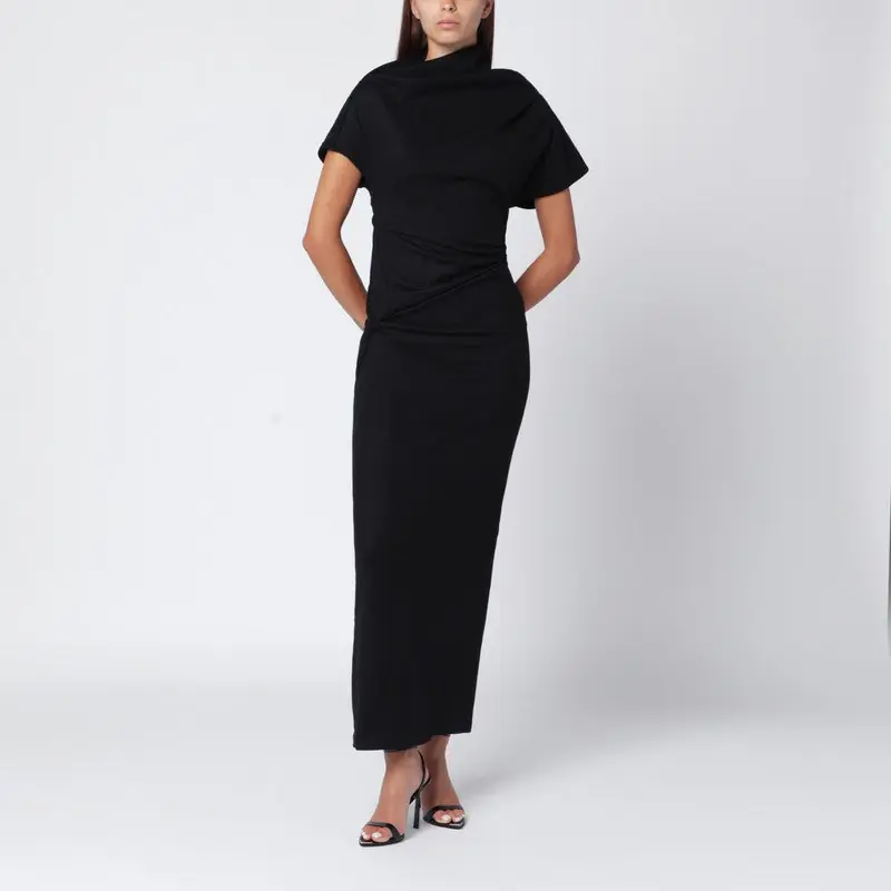Black Wool Midi Dress - Entire Studios