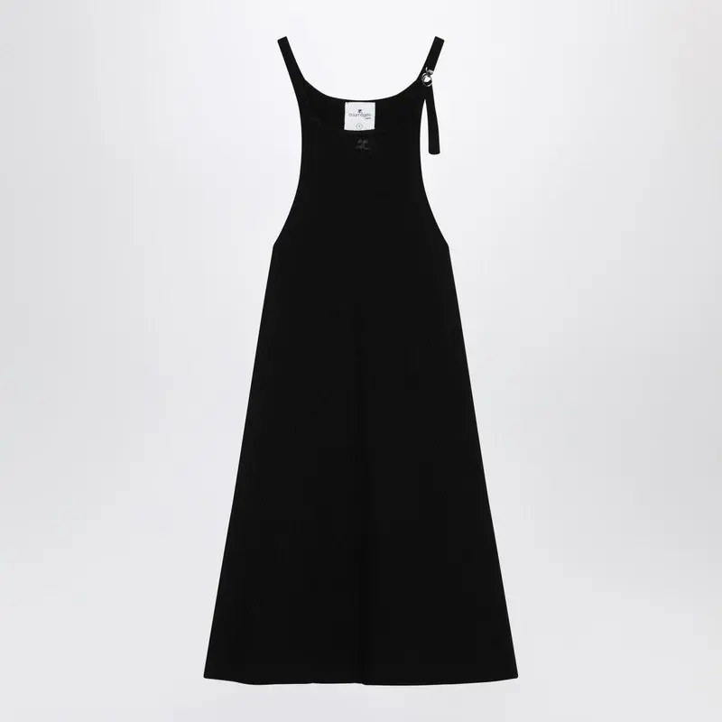 Black Ribbed Mini Dress - Courrèges