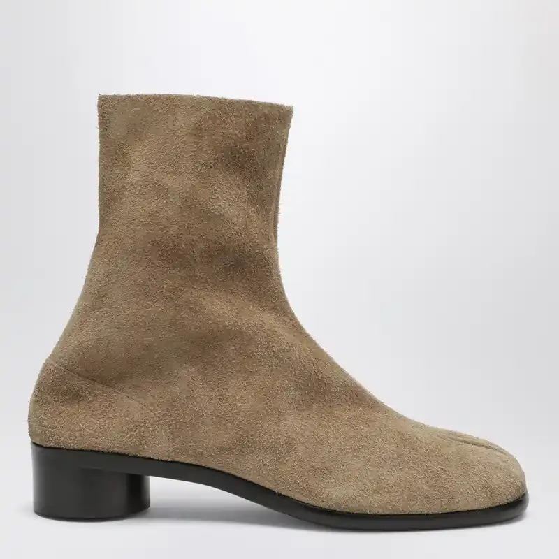 Beige Suede Tabi Ankle Boots - Maison Margiela