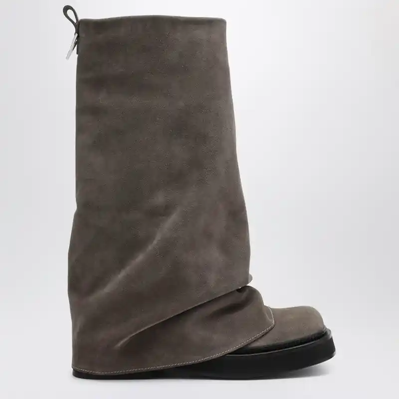 Robin Taupe Suede Combat Boots - The Attico