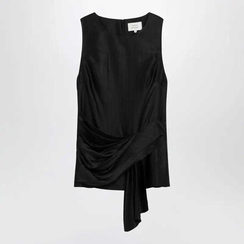 Black Draped Fonda Top - Loulou De Saison