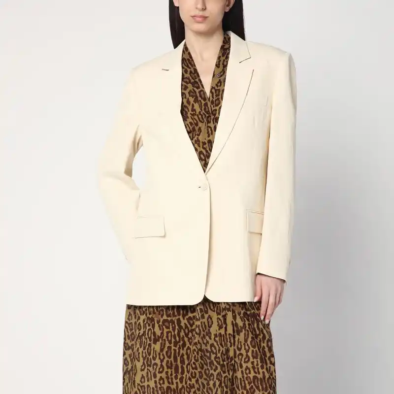 Single-Breasted Jacket In Butter Colour