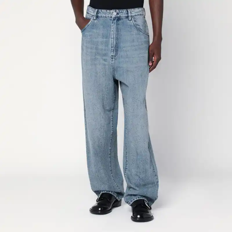 Wide Jeans In Light-Washed Denim