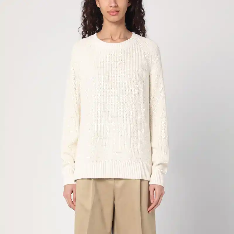 Sweater Cream In Cotton And Cashmere - P.A.R.O.S.H.