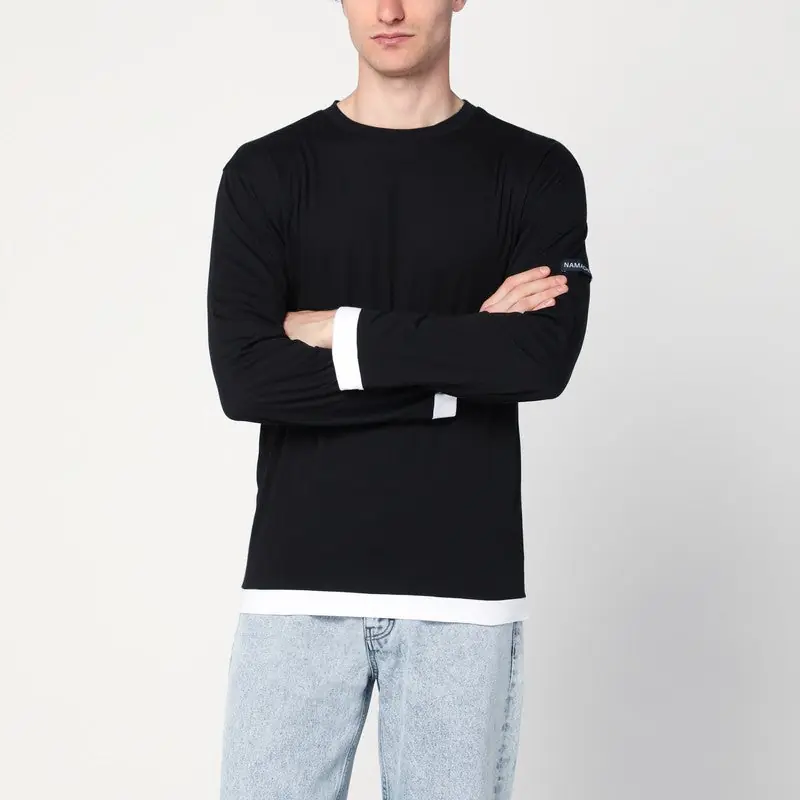 Black/White Cotton Knit Shirt - Namacheko