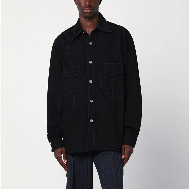 Black Denim Shirt Jacket - Namacheko