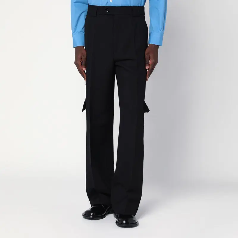 Black Cargo Trousers In Cotton - Namacheko
