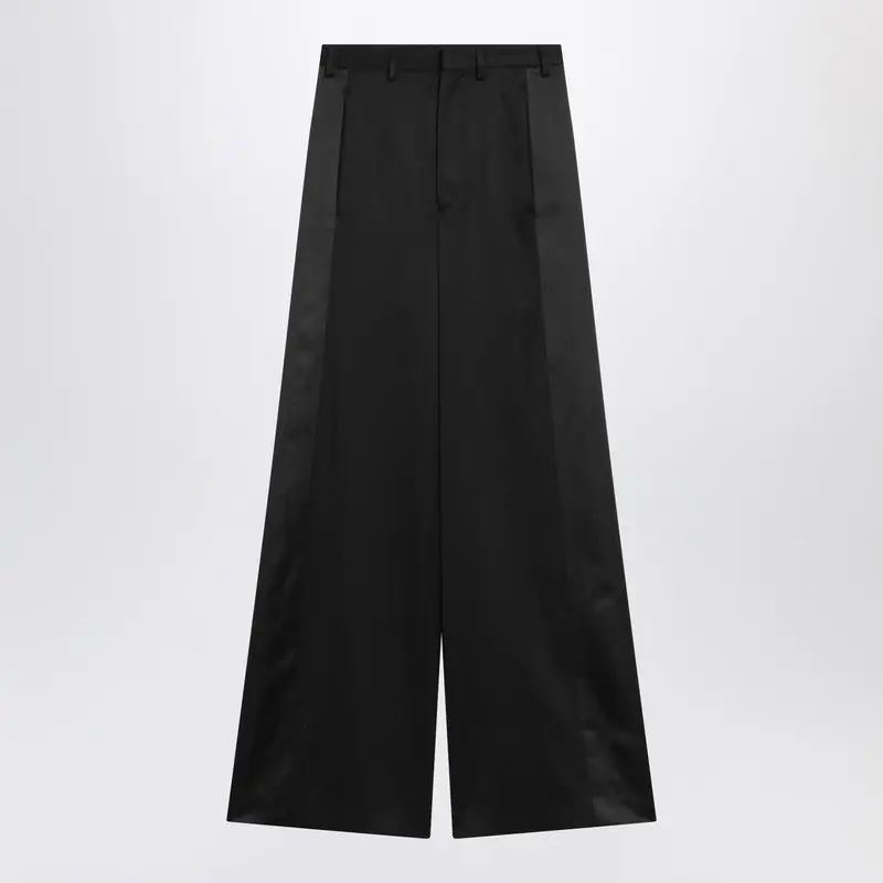 Black Satin Palazzo Pants - MM6 Maison Margiela