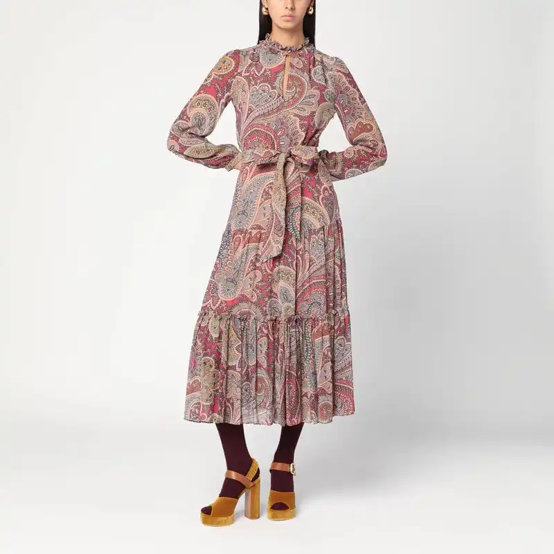Long Dress With Paisley Print - Etro