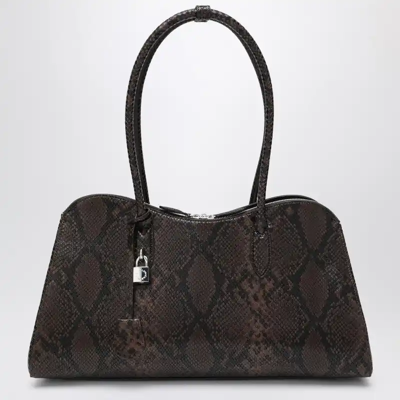 Espresso Snake-Effect Ryder Tote Bag