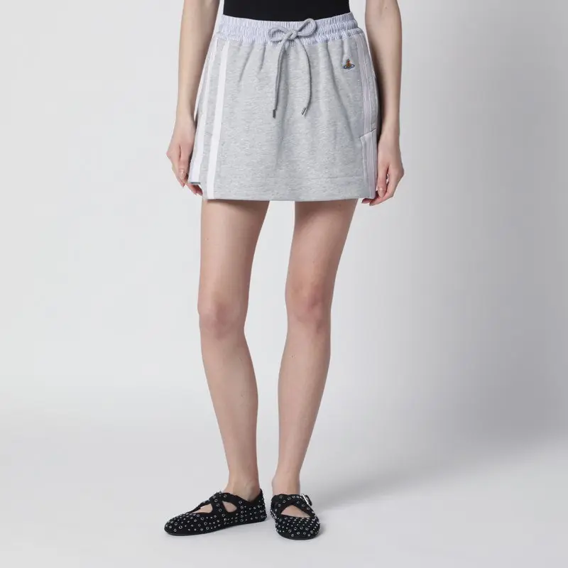 Grey Mini Skirt With Orb Logo - Vivienne Westwood