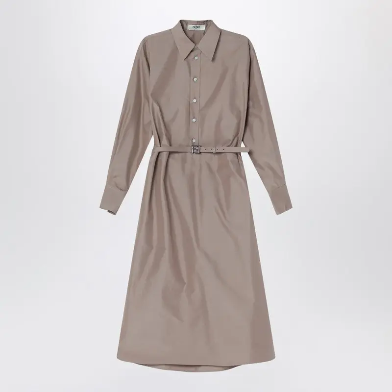 Barley Cotton And Silk Chemisier Dress - Fendi