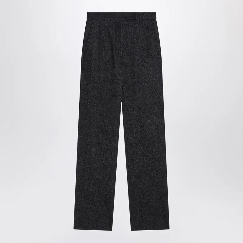 Midnight Blue Trousers In Cotton Denim Effect - Max Mara