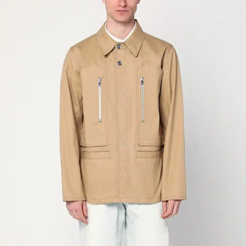 Beige Overshirt Jacket In Cotton - Namacheko