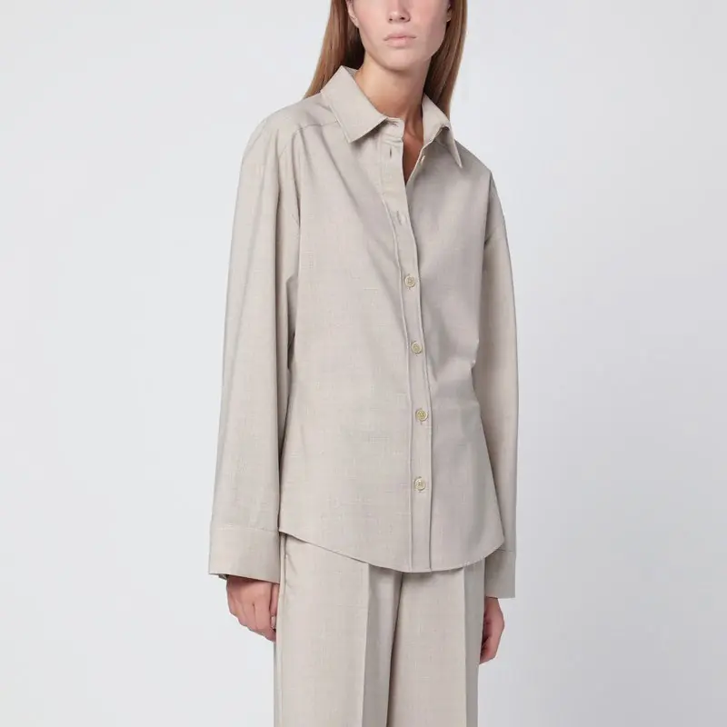 Stucco-Coloured Wool Shirt