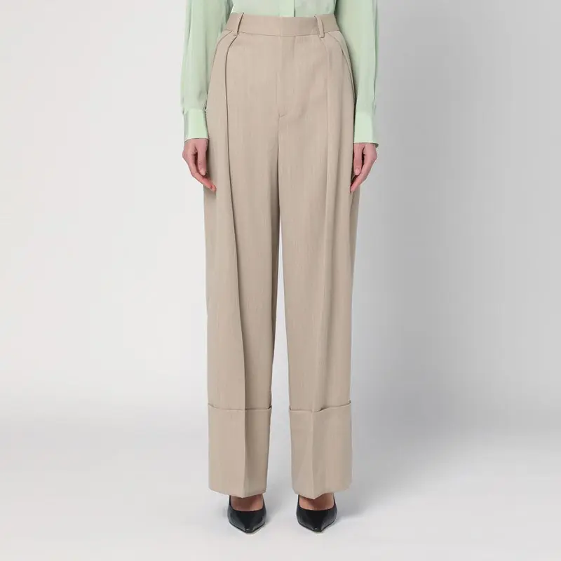 Wide Mandarin Colour Pants In Wool - Victoria Beckham