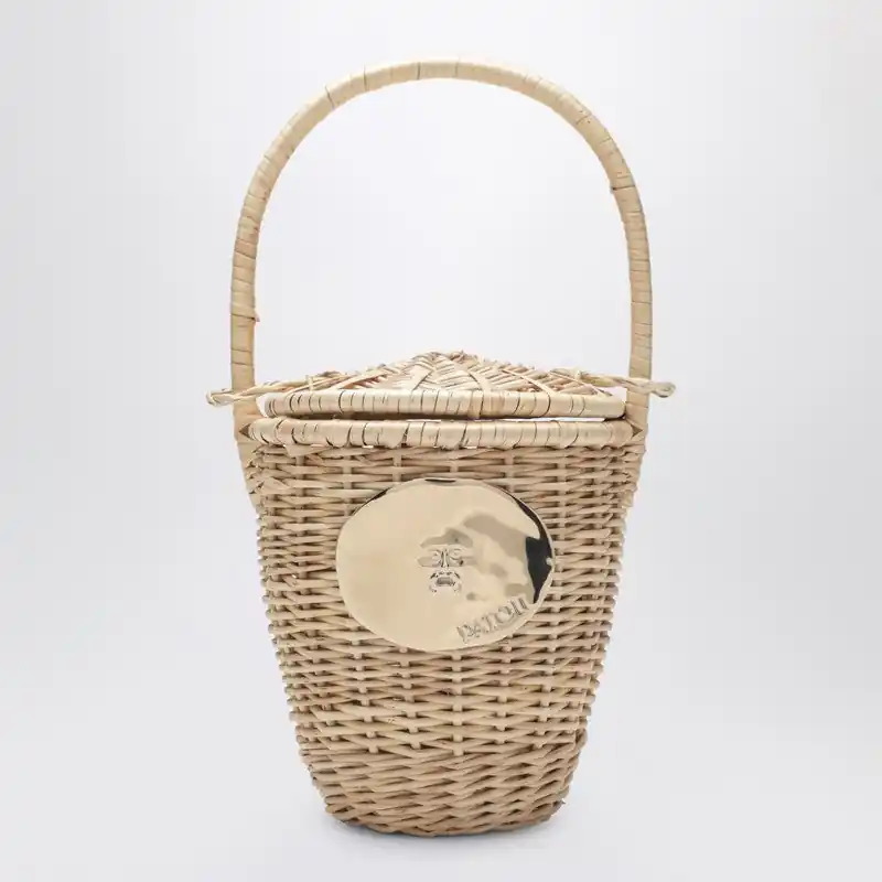 Beige Wicker Bucket - Patou
