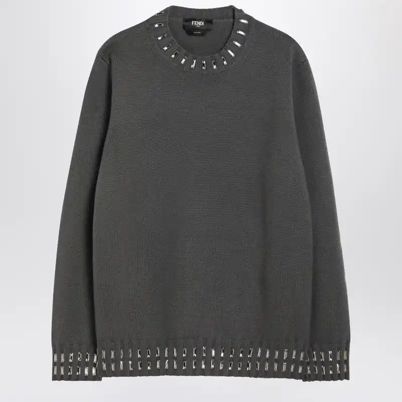 Grey Wool And Cashmere Jumper - Fendi