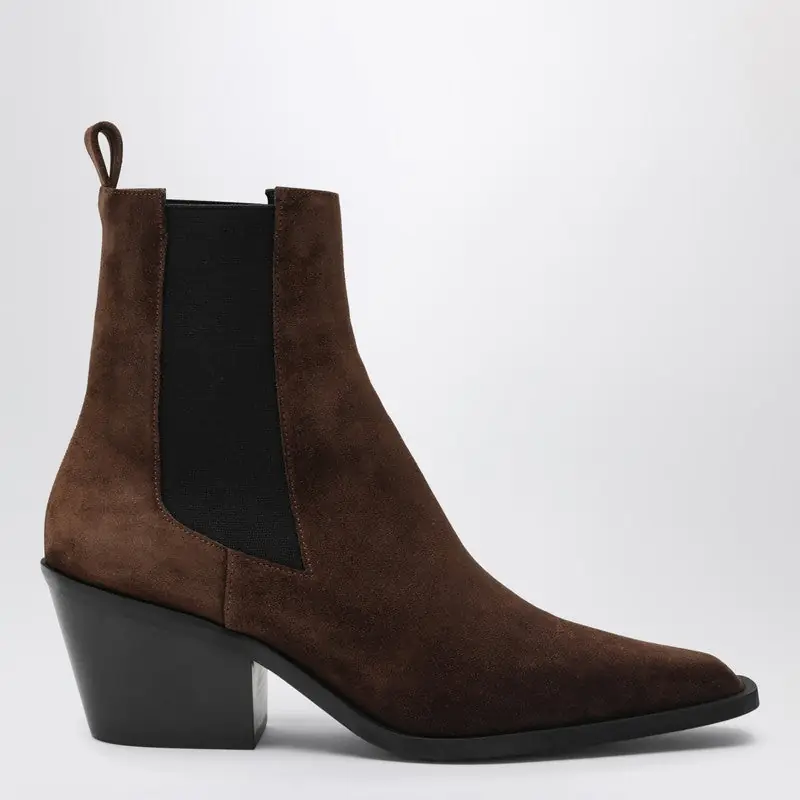 The Leo Ankle Boots In Cognac Suede - A.Emery