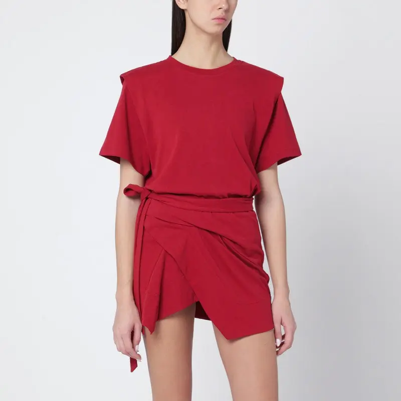 Cherry-Coloured Zelitos Cotton T-Shirt