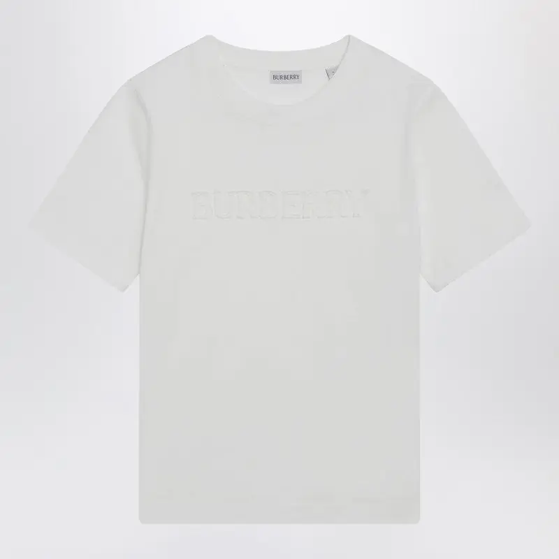 White T-Shirt With Embroidered Logo
