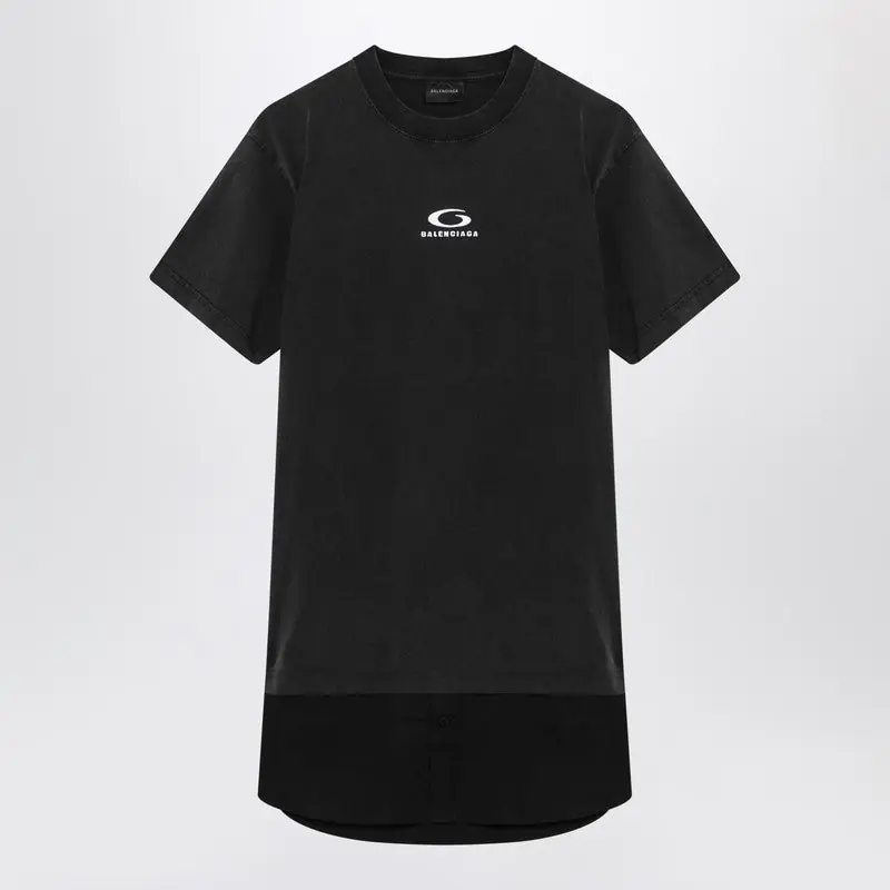 Black Washed Loop Sports Icon Mini Dress - Balenciaga