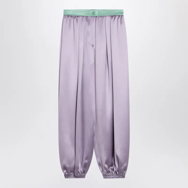 Wide Lilac Silk Pants - Valentino Garavani