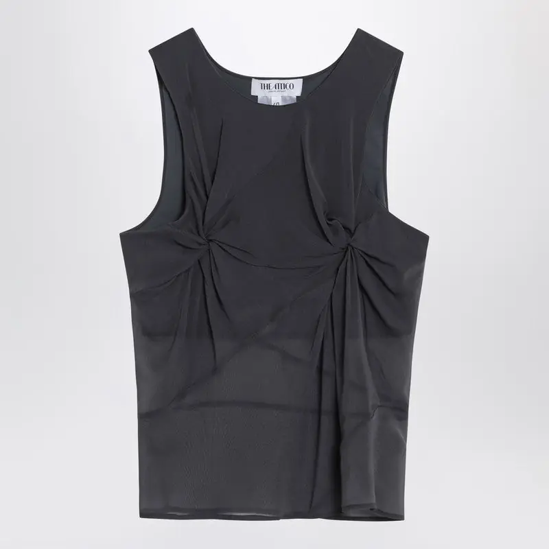 Gray Silk Tank Top - The Attico
