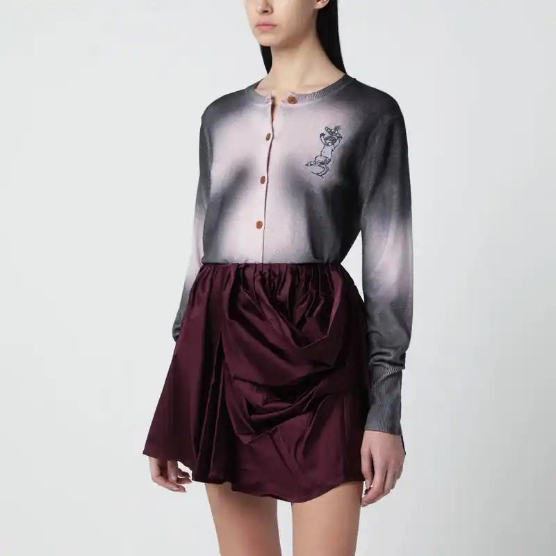 Pink/Black Dégradé-Effect Cardigan