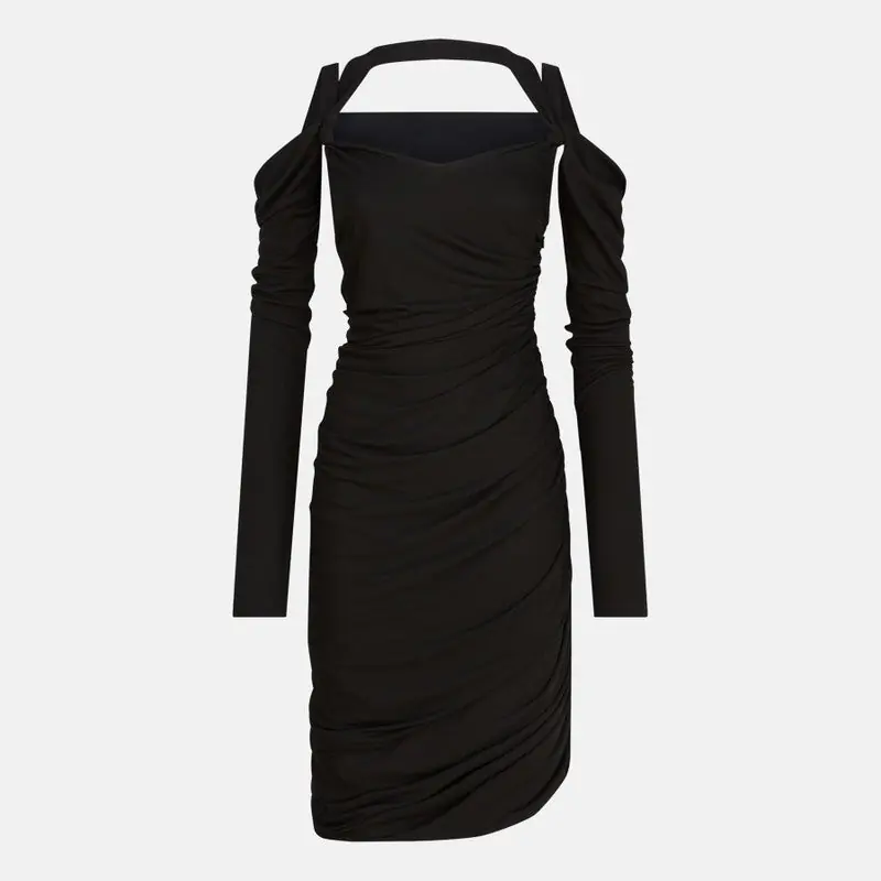 Black Midi Dress In Viscose Crêpe - The Attico