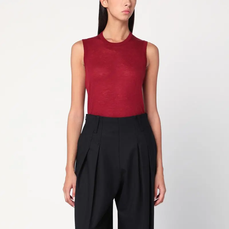 Bordeaux Semi-Sheer Tank Top