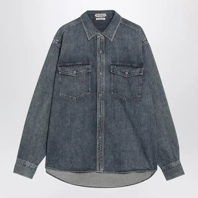 Mid-Blue Oversized Denim Shirt