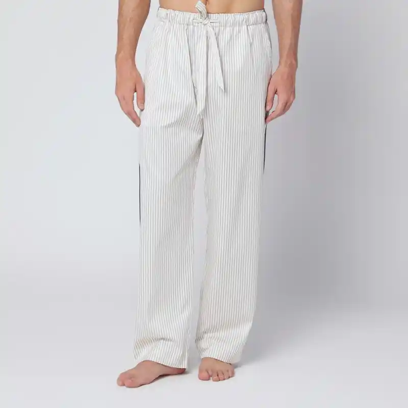 Brown And White Striped Pyjama Trousers - Tekla