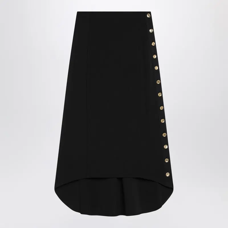Black Milan Stitch Skirt With Buttons - Givenchy