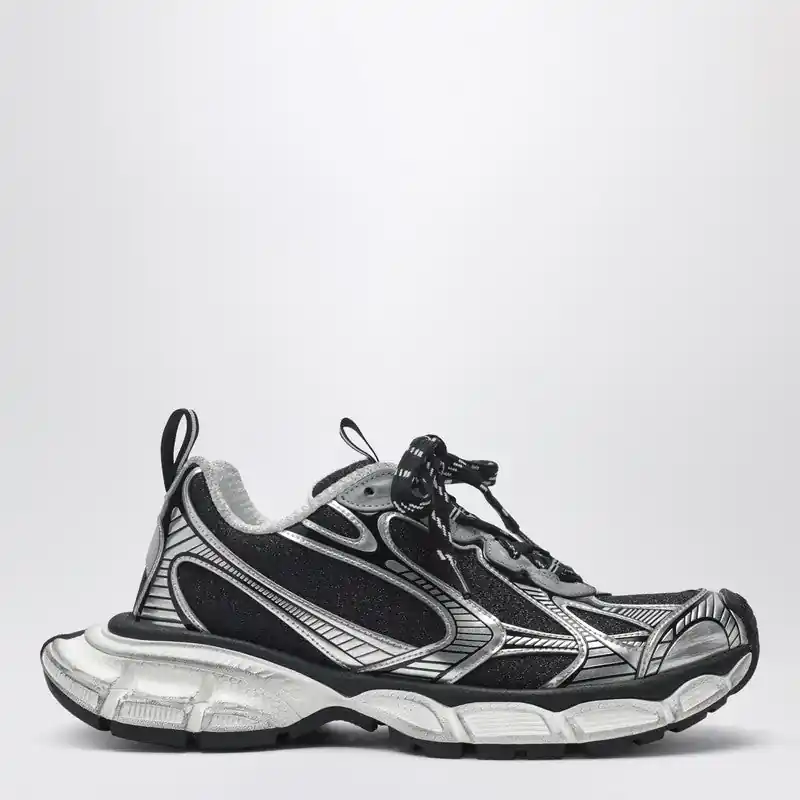 3 Xl Sneakers In Black And Silver With Glitter - Balenciaga
