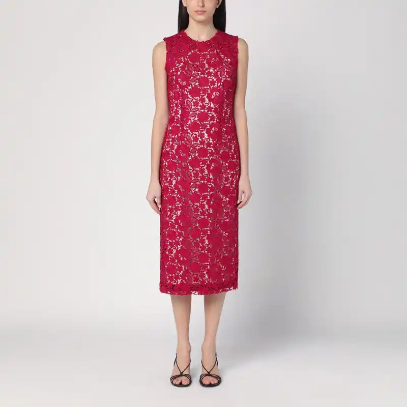 Red Lace Midi Dress - P.A.R.O.S.H.