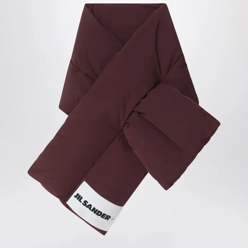 Plum Padded Scarf With Logo - Jil Sander