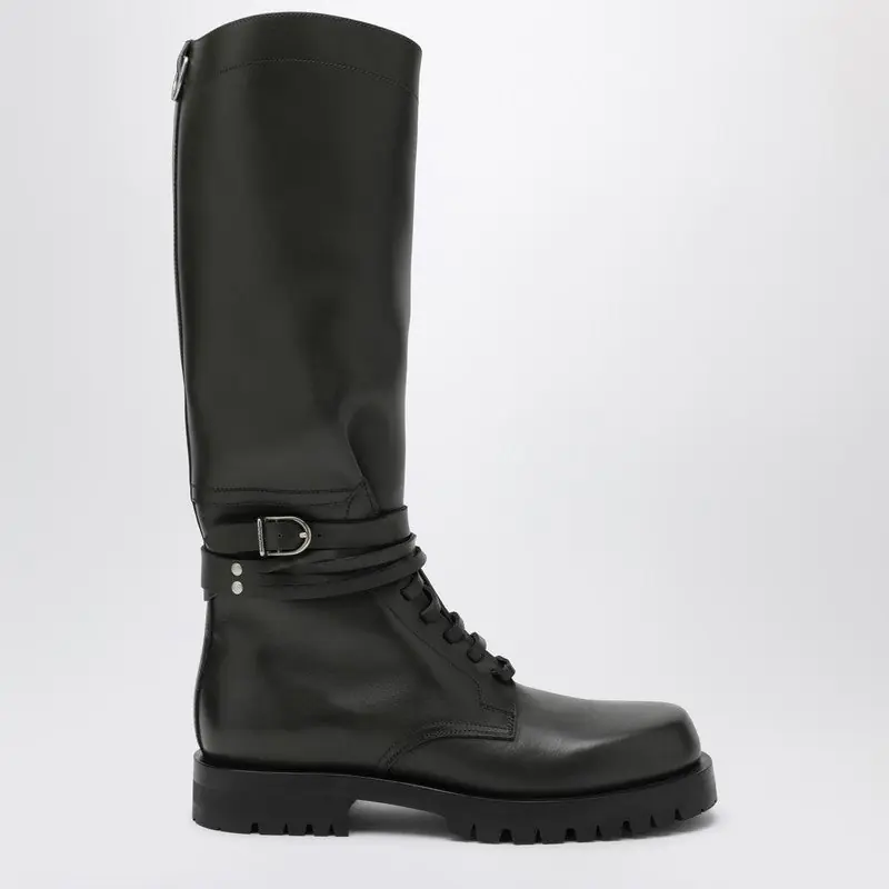 Dark Green High Combat Boots - Durazzi Milano
