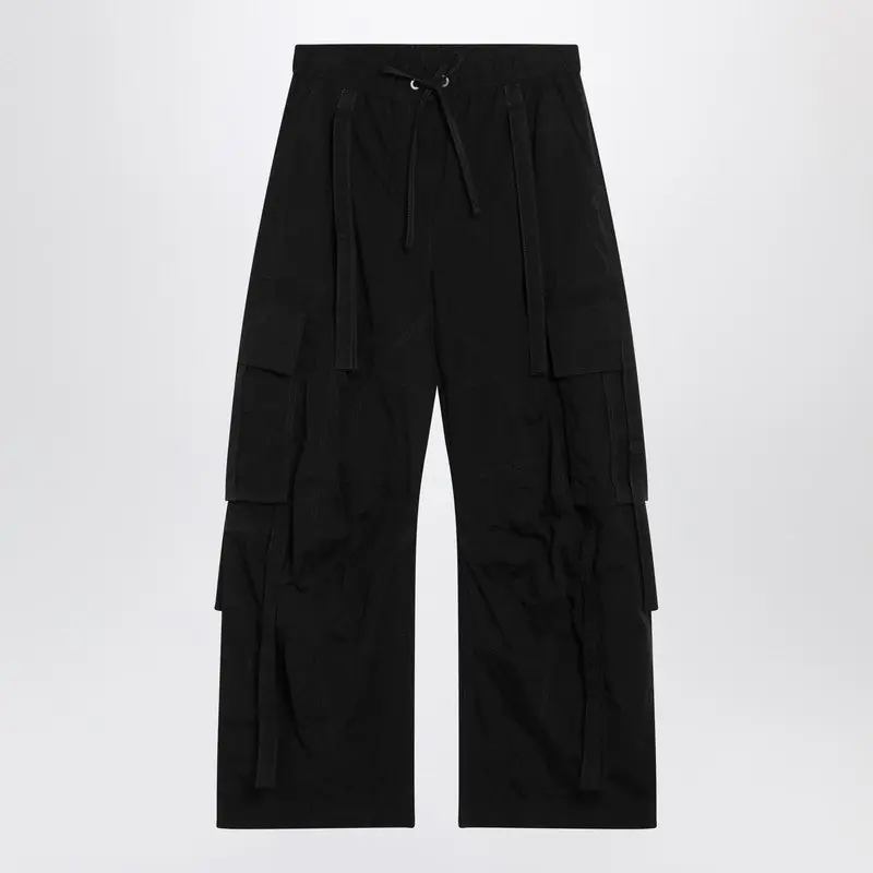Black Waxed Faille Cargo Trousers - Dolce & Gabbana