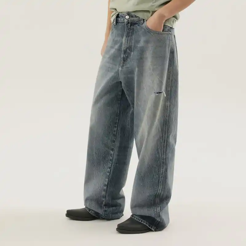 Rhodesian Pants In Stone Blue Denim - 1989 Studio