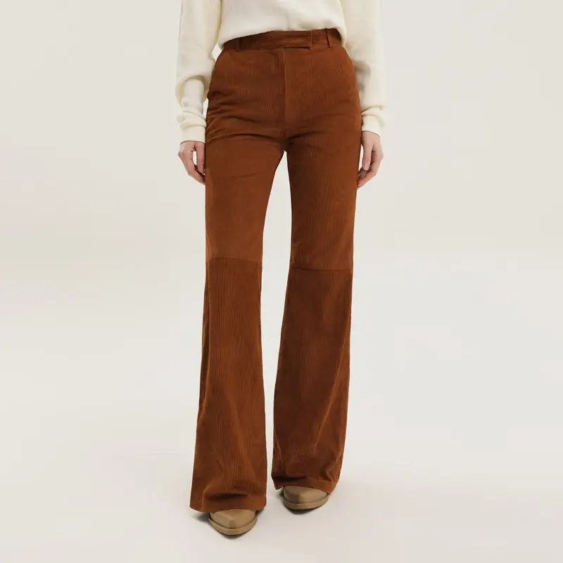 Corduroy Flared Leather Pants - 1989 Studio