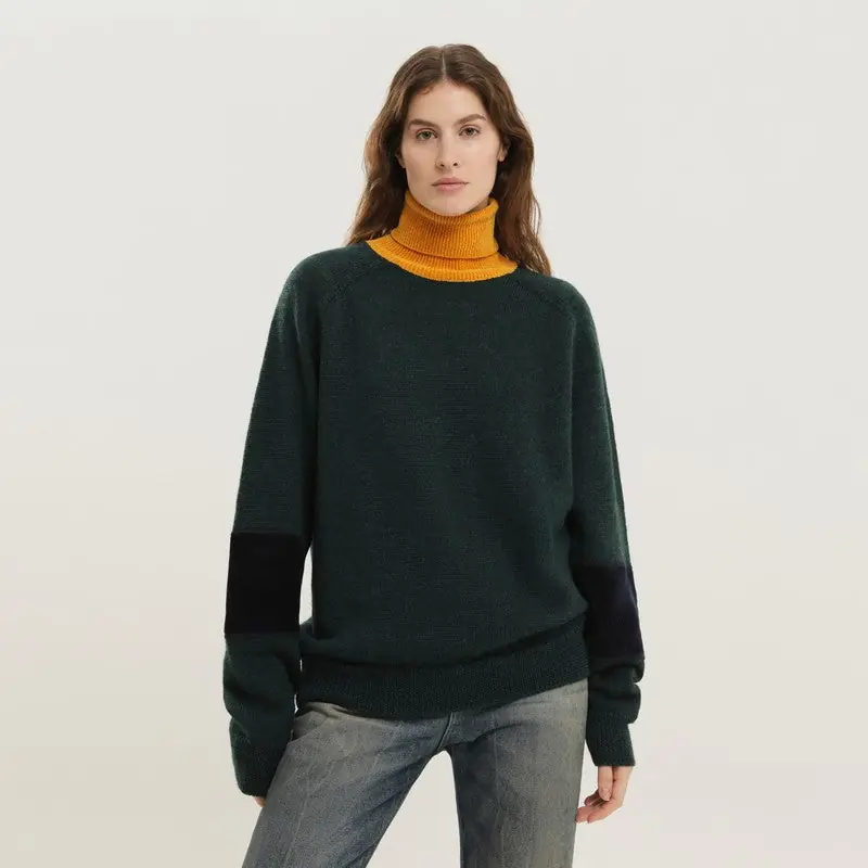 Green And Yellow Turtleneck Sweater - 1989 Studio