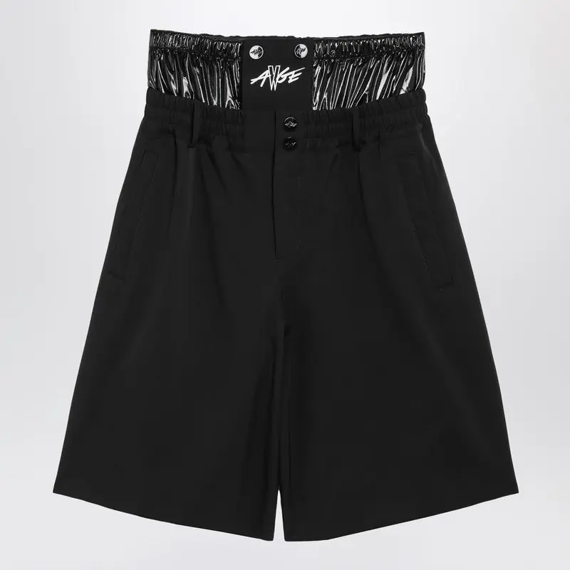 Black Nylon Blend Bermuda Shorts - Moncler X A$Ap Rocky