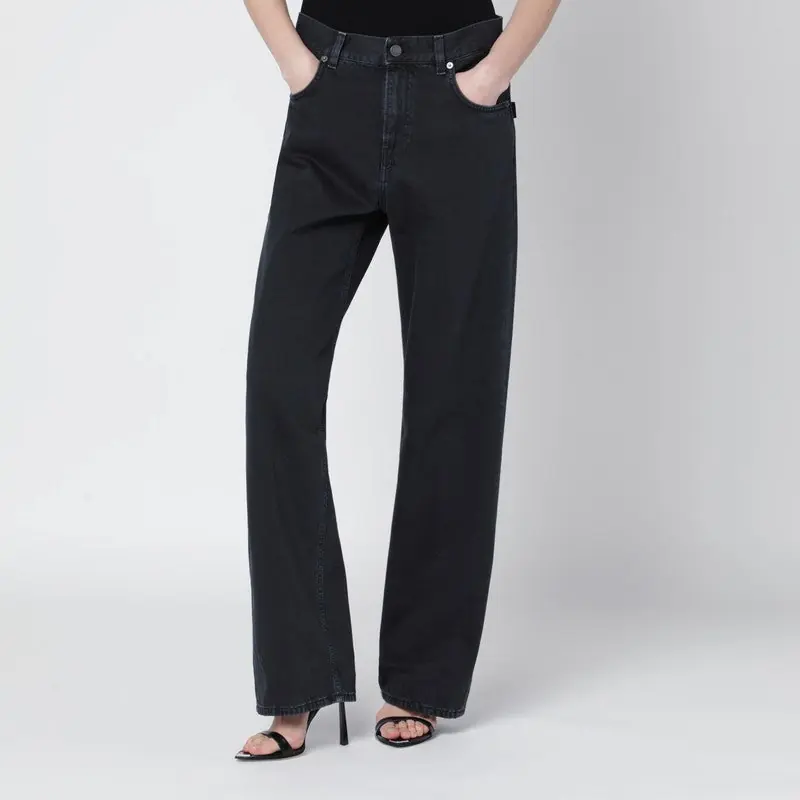Charcoal Wide-Leg Jeans