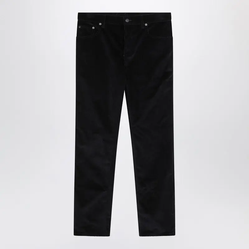 Dark Blue Cotton Corduroy Trousers - Burberry